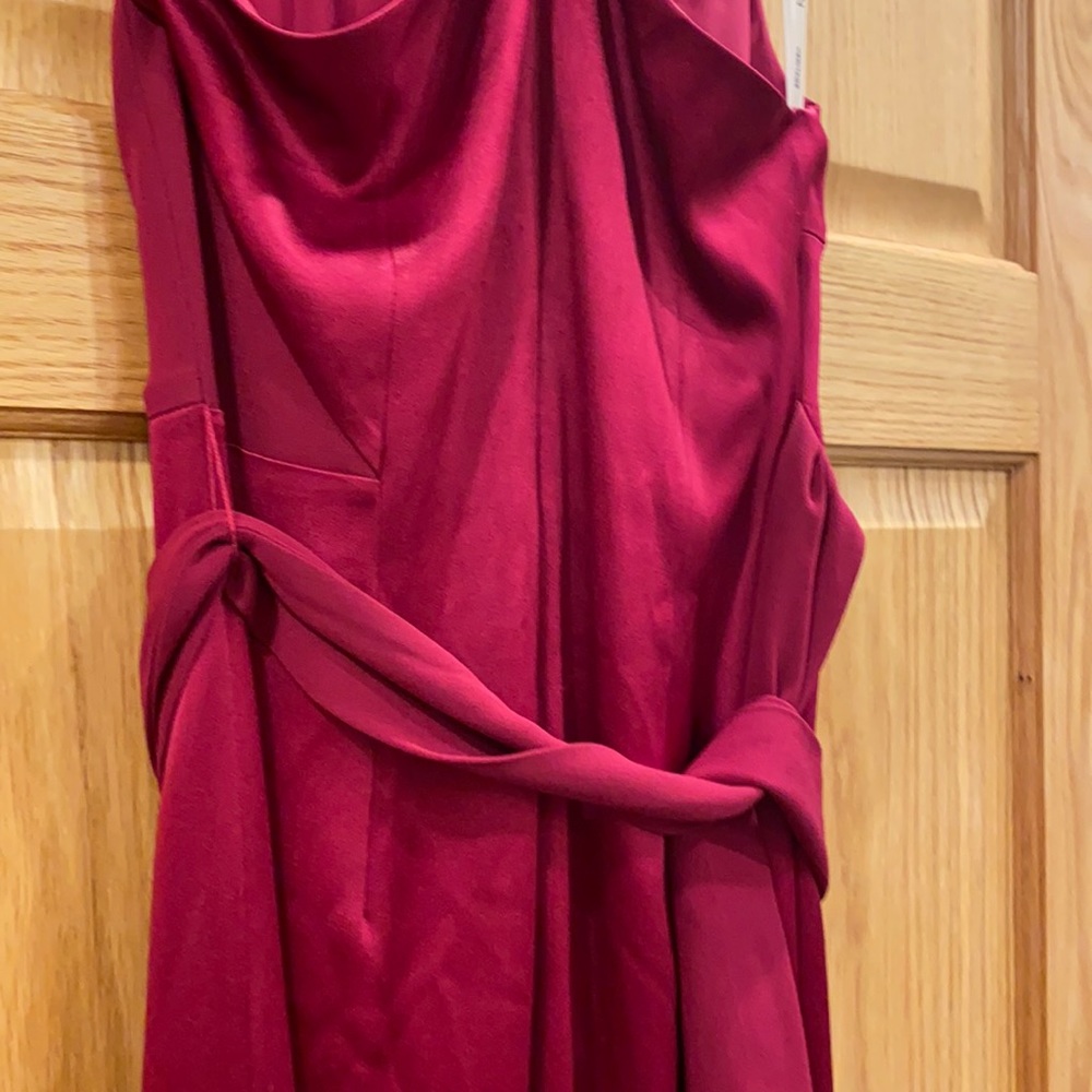 Halston Wrap-effect crepe-paneled satin wildberry - Picture 13 of 14